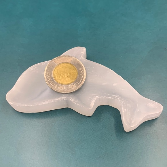 SALE!! Selenite dolphin bowl pendulum pagan cleanser - Picture 5 of 9
